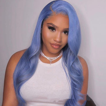 Blue Human Hair Lace Front Great Hairs Wig