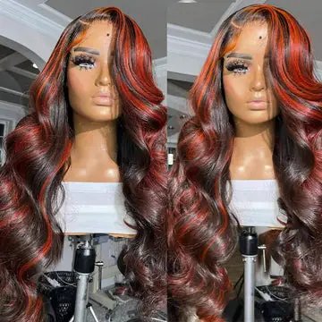 Lace Frontal Burgundy Highlight Great Hairs Wig