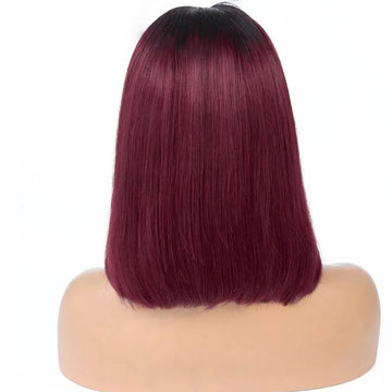 Short Straight Colored Human Great Hairs Wig