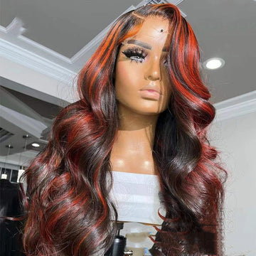 Lace Frontal Burgundy Highlight Great Hairs Wig